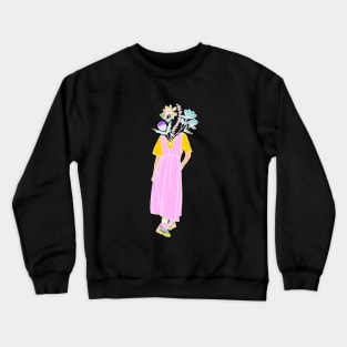 Women flowers dark Crewneck Sweatshirt